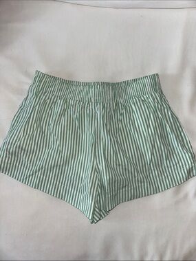 Princess Polly Green & White Striped Shorts